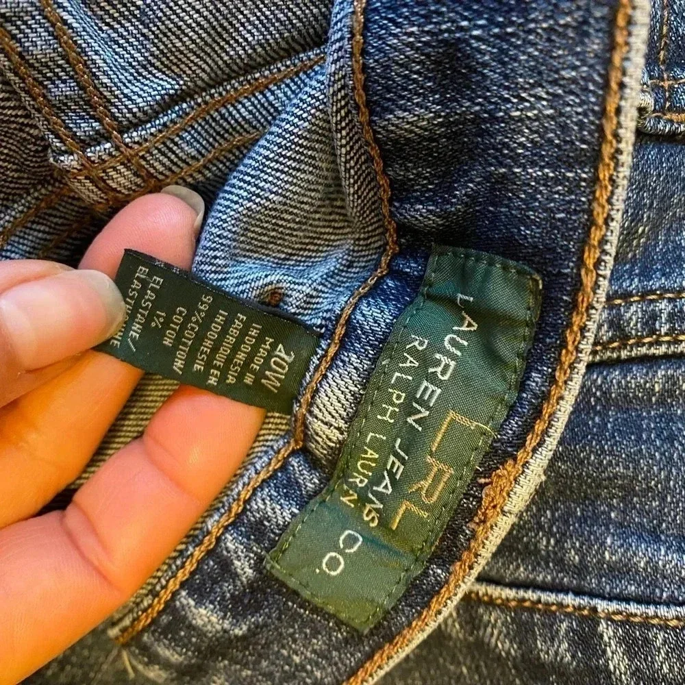 Lauren Ralph Lauren Blue Jeans Classic Straight Women Plus Size 20W Pockets